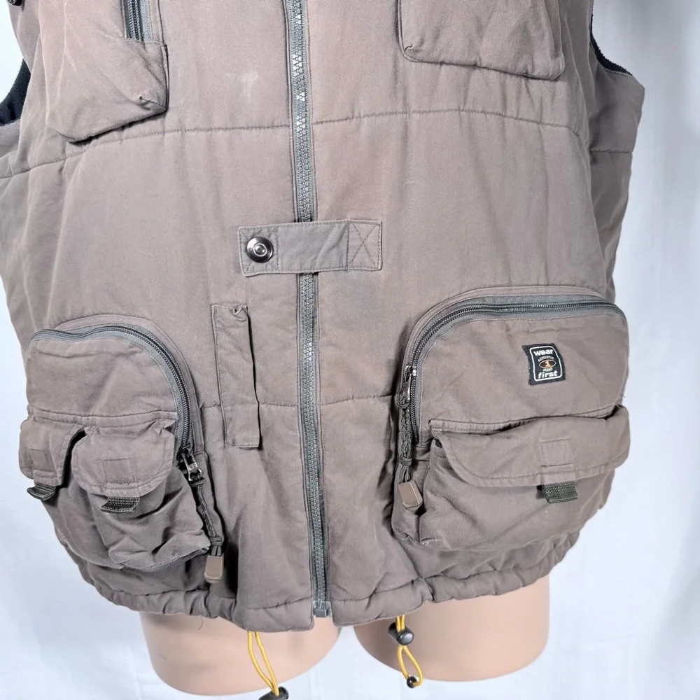 Wear first Men's Tan Utility‎ Vest XL Pockets Bird Watching Photography Fishing